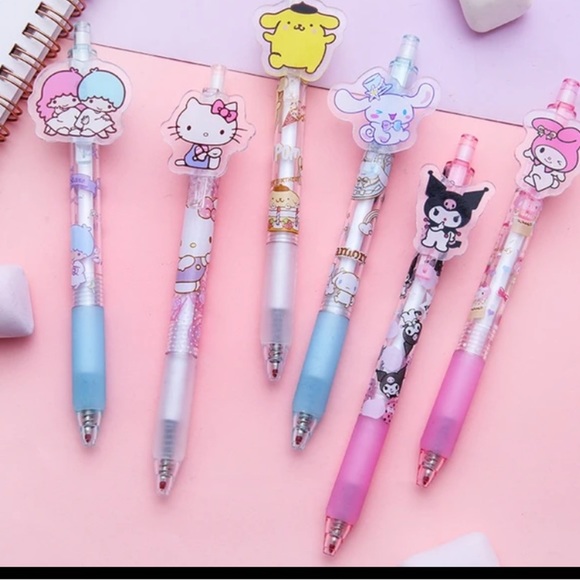 Sanrio Other - Hello Kitty 6 Pack Kawaii Ball Point .05 mm pens- Black Ink